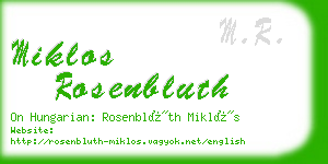 miklos rosenbluth business card